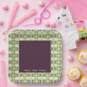 Paarse pruim bloemenpatroon papieren bordje (Feest)