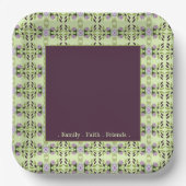 Paarse pruim bloemenpatroon papieren bordje (Voorkant)