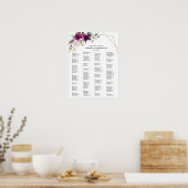 Paarse Pruim Blozende Roze Rozen Trouw Zittijd Gra Poster (Keuken)