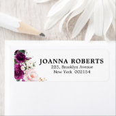 Paarse pruim Blush Roze Rose Botanische Adres Etiket (Insitu)