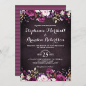 Paarse Pruim Bourgondië Aquarel Bloemrijke Boeren- Kaart (Voorkant / Achterkant)