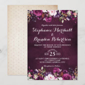 Paarse Pruim Bourgondië Waterverf Bloemrijke Lande Kaart (Voorkant / Achterkant)