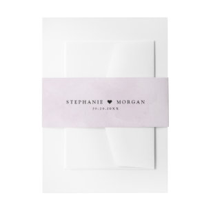 Paarse pruim eenvoudige rustieke Boho bruiloft Uitnodigingen Wikkel