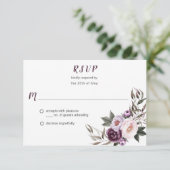 Paarse Pruim Roze Pioenrozen Boeket Groen RSVP #2 (Staand voorkant)