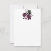 Paarse pruim roze pioenrozen bruiloft dank u bedankkaart (Achterkant)