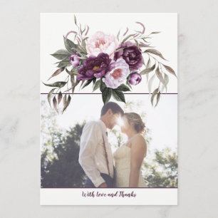 Paarse pruim roze pioenrozen foto dank u kaarten