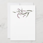 Paarse pruim roze Waterverf bloemenbruiloft #3 Kaart (Achterkant)