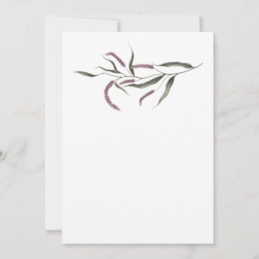 Paarse pruim roze Waterverf bloemenbruiloft #3 Kaart (Achterkant)