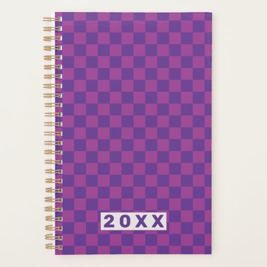 Paarse Pruim Schachbrett Planner (Voorkant)