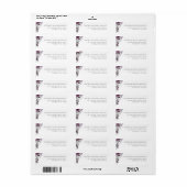 Paarse / Pruim Waterverf Bloem Bruiloft Etiket (Full Sheet)