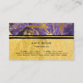 Paarse Pruim Zwart VIP Stone Marmer Gouden Make-up Visitekaartje (Achterkant)