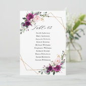 Paarse pruimelroze meetkaart kaart (Staand voorkant)