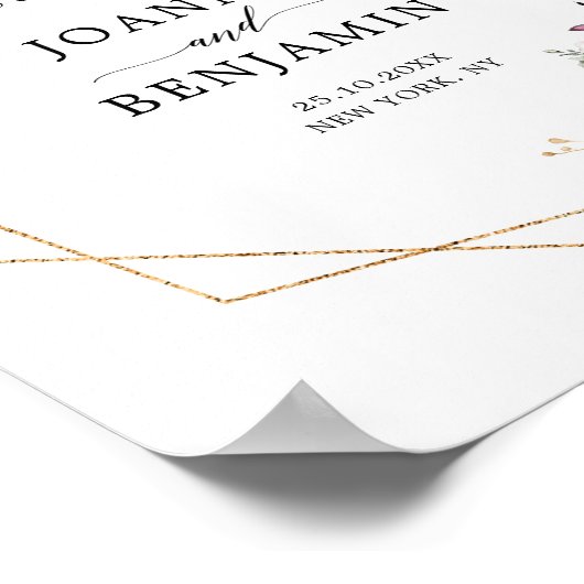 Paarse pruimelroze roze rozenweddenschap WelkomstP Poster (Hoek)