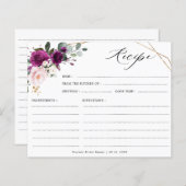 Paarse pruimelroze Vrijgezellenfeest Recipkaart (Voorkant / Achterkant)