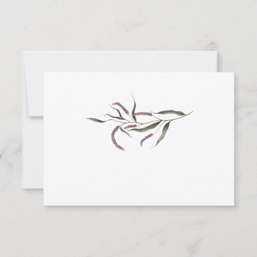 Paarse Pruimen Roze Pioenen Groen RSVP #1 (Achterkant)