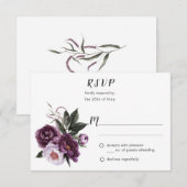 Paarse Pruimen Roze Pioenen Groen RSVP #1 (Voorkant / Achterkant)