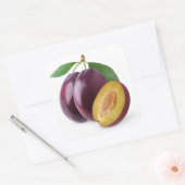 Paarse pruimen vierkante sticker (Envelop)