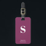 Paarse Pruimenbessen Monogram Naam Stijlvolle Type Bagagelabel<br><div class="desc">Paarse Plum Berry Monogram Naam Stijlvolle Typewriter Bagagelabel voor uw reizen en vakantie,  pas deze stijlvolle tas label het met uw eigen initiaal monogram en naam.</div>