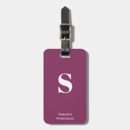 Paarse Pruimenbessen Monogram Naam Stijlvolle Type Bagagelabel