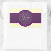 Paarse pruimencrème bruiloft wijnlabels rechthoekige sticker (Tas)