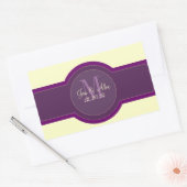Paarse pruimencrème bruiloft wijnlabels rechthoekige sticker (Envelop)