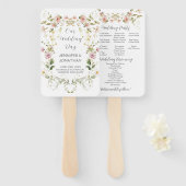 Paarse pruimenlavendel pioenen groen programma fan handwaaier (Voorkant en achterkant)