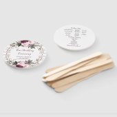 Paarse pruimenlavendel pioenen groen RONDE fans Handwaaier (Niet-gemonteerd)