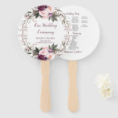 Paarse pruimenlavendel pioenen groen RONDE fans Handwaaier (Voorkant en achterkant)