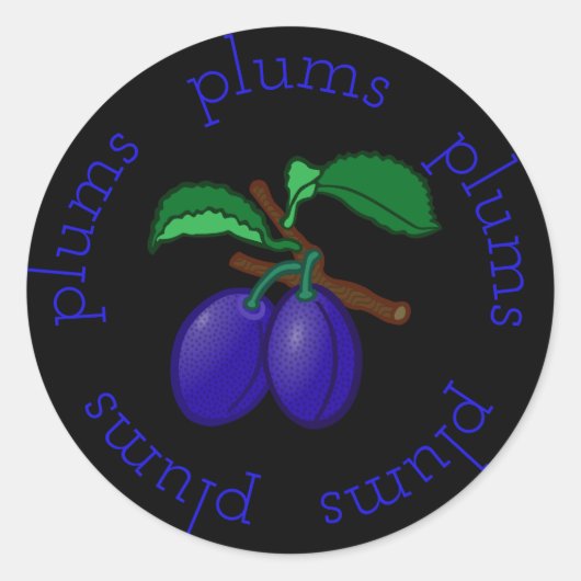  Paarse pruimenrondes Ronde Sticker (Voorkant)