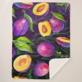 Paarse pruimpatroon sherpa deken (Voorkant)