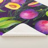 Paarse pruimpatroon sherpa deken (3/4)