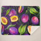 Paarse pruimpatroon sherpa deken (Voorkant (horizontaal))