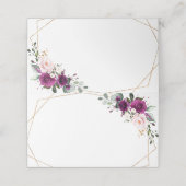 Paarse pruimroze rozen Geometrische bruiloft Plaatskaartje (Buitenkant ongevouwen)