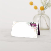 Paarse pruimroze rozen Geometrische bruiloft Plaatskaartje (Voorkant)