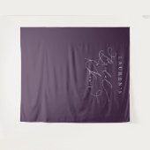 Paarse Prunus Bruidsuitnodiging Foto Achtergrond Wandkleed (Voorkant (horizontaal))