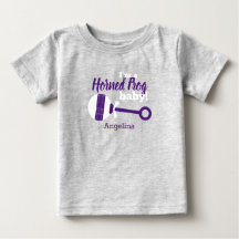Paarse Pset Rattle Horned Frog Baby T-Shirt