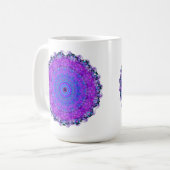 Paarse Psyche Mandala kaleidoscope mok (Voorkant links)