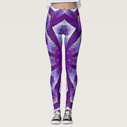 Paarse Psychedelic Star... Leggings (Voorkant)