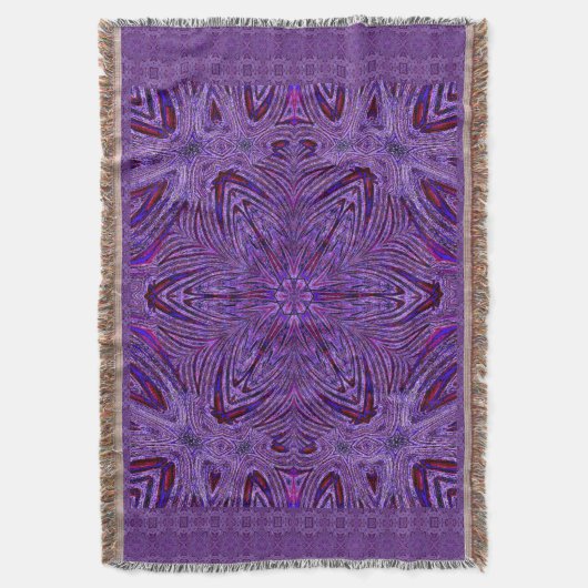 Paarse Psychedelic Trip Flower Deken (Voorkant Verticaal)