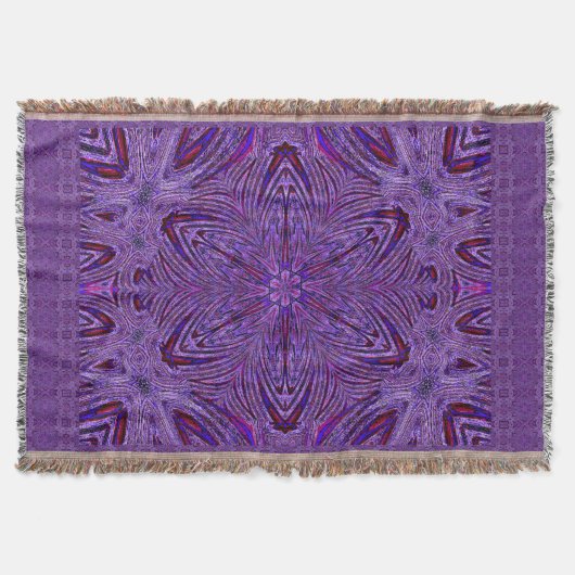 Paarse Psychedelic Trip Flower Deken (Voorkant)