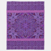 Paarse Psychedelic Trip Flower Fleece Deken (Voorkant)