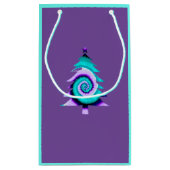 Paarse Psychedelische Boom Geschenkzak Klein Cadeauzakje (Achterkant)