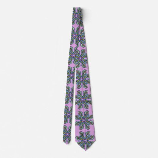 Paarse psychedelische mandala stropdas (Achterkant)
