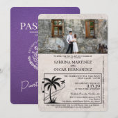 Paarse Puerta Vallarta Passport bruiloft Kaart (Voorkant / Achterkant)