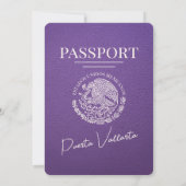 Paarse Puerta Vallarta Passport bruiloft Kaart (Achterkant)