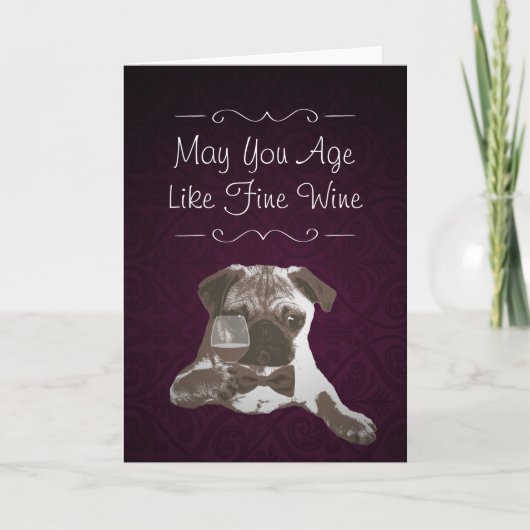 Paarse Pug van het Damast & de Fijne Kaart van de (Voorkant)