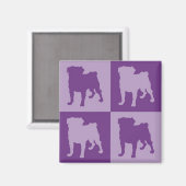 Paarse Pugs Magneten (Voorkant / Achterkant)