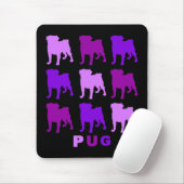 Paarse Pugs Mousepad Muismat (Met muis)
