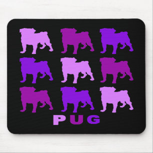 Paarse Pugs Mousepad Muismat