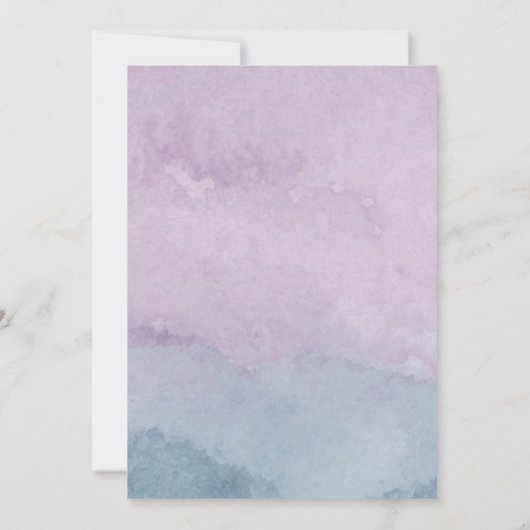 Paarse puinblauwe Waterverf Agate Gold Wedding Kaart (Achterkant)